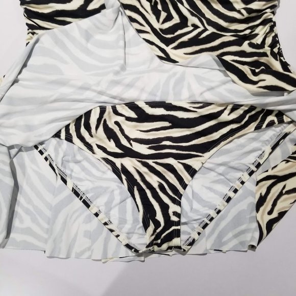 Lauren Ralph Lauren Plus Size Skirted One Piece Swimsuit Zebra Print - Picture 9 of 16